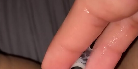 dirty talking whore fingers her fat pussy to a massive creamy orgasm
